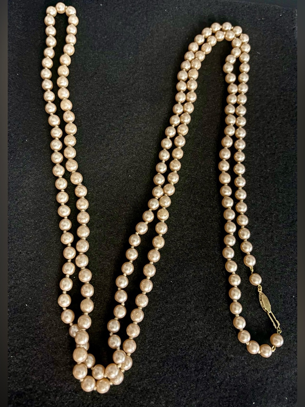 Classic Multi-Strand Cream Costume Pearl Necklace - Picture 2 of 2